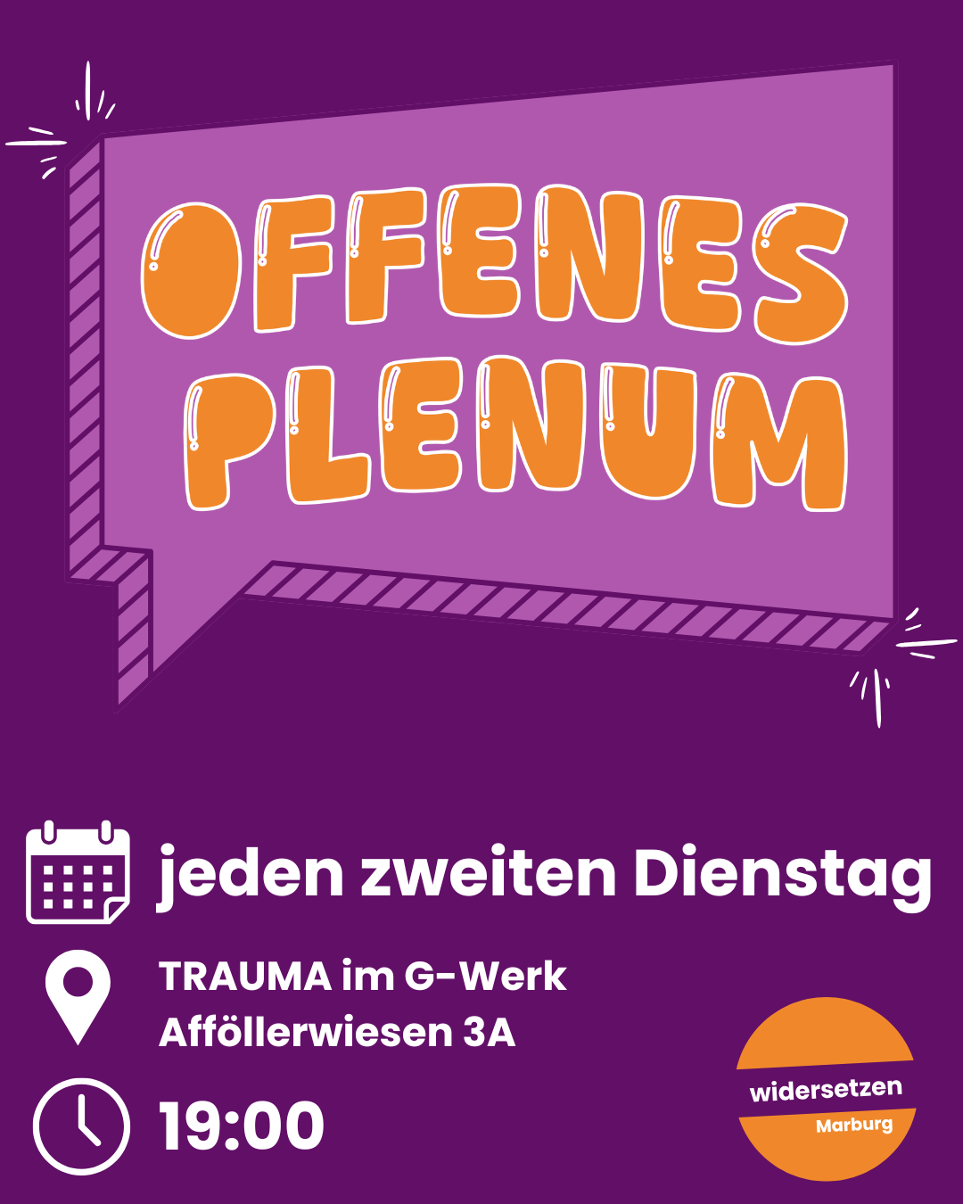 Offenes Plenum | Widersetzen Marburg