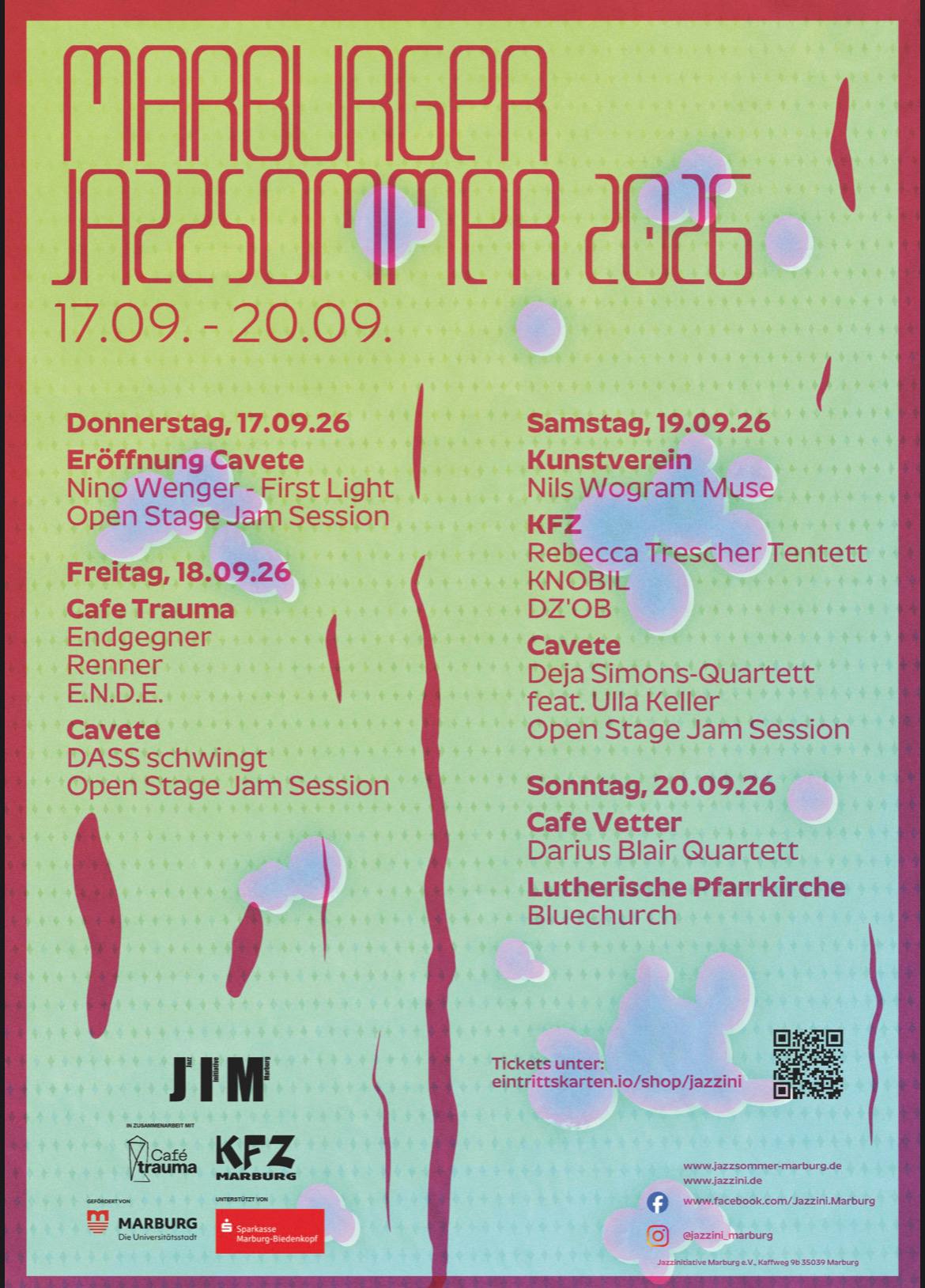 Marburger Jazzsommer 2026 im Caf� Trauma