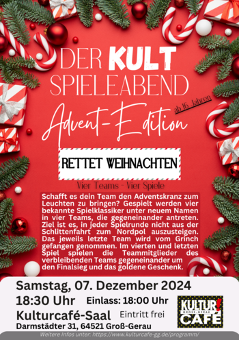 &quot;Kult&quot; - Spieleabend &quot;Advent Edition&quot; 